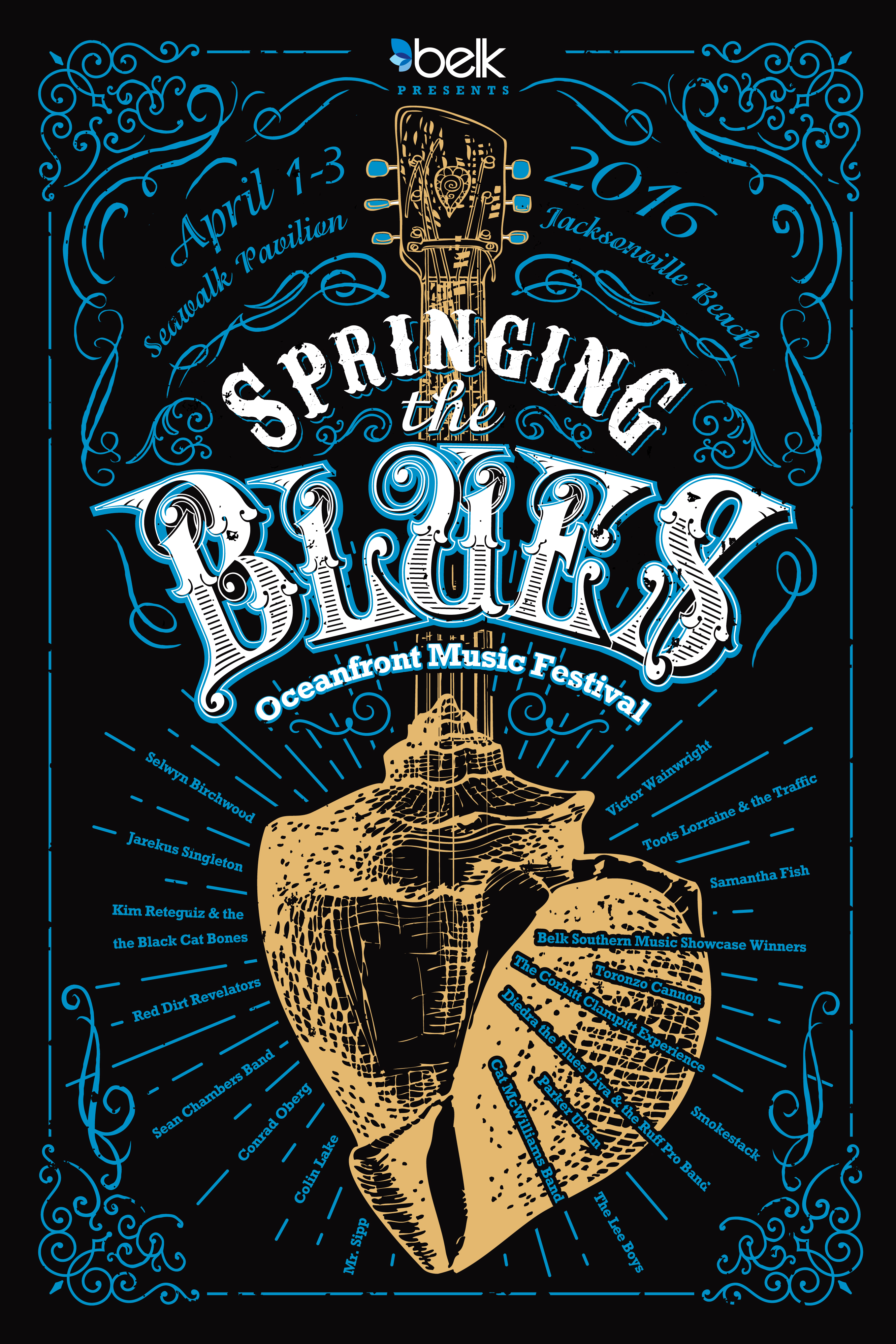 Print Design Portfolio | Springing The Blues Poster 2016 | David B. Lee